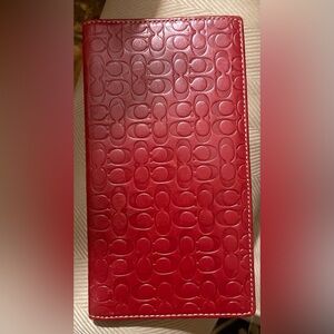 COACH Red Embossed Leather Wallet. EUC